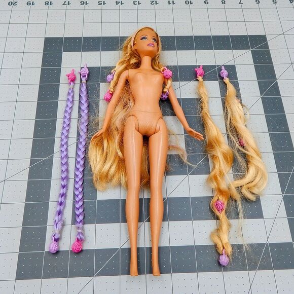 Mattel Cut & Style Barbie Repunzel Doll Hair Extensions Clips Nude - Picture 1 of 6